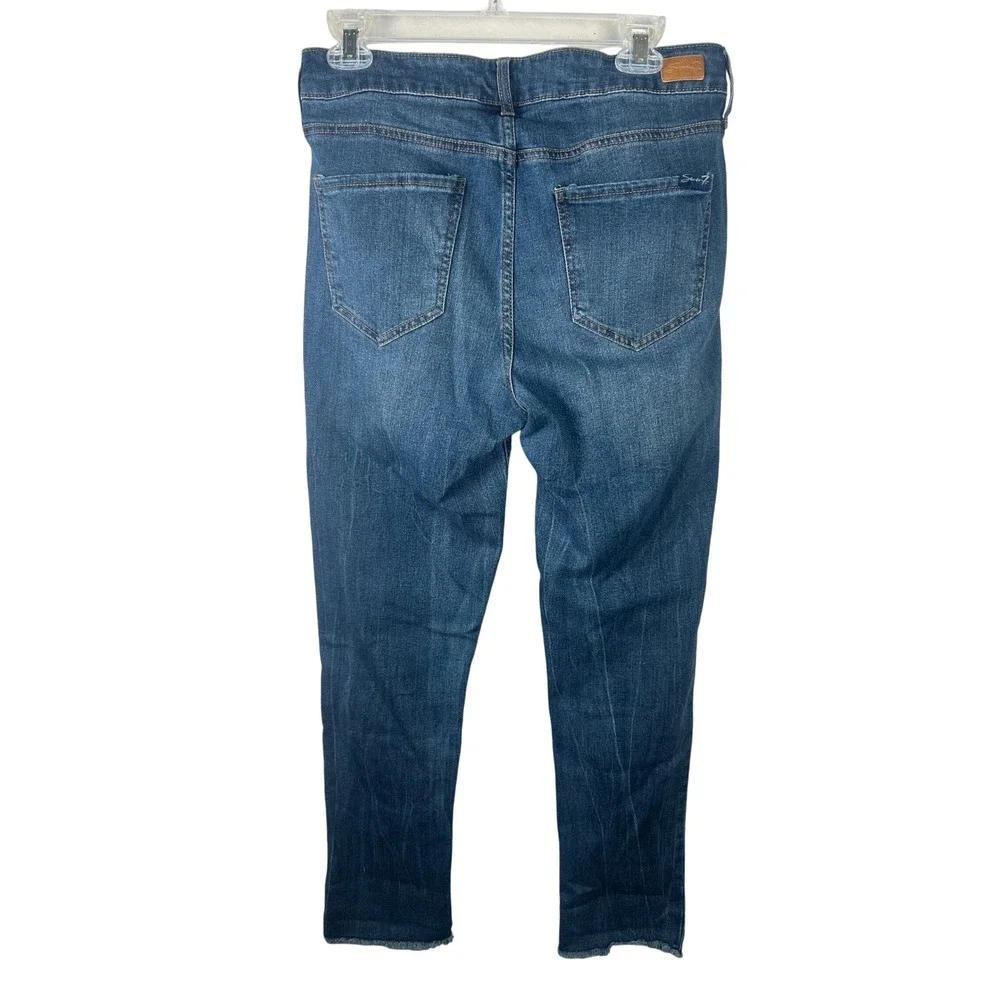 Seven7 Slim Fit Jeans Women 10 Blue Weekend Raw Hem Medium‎ Wash